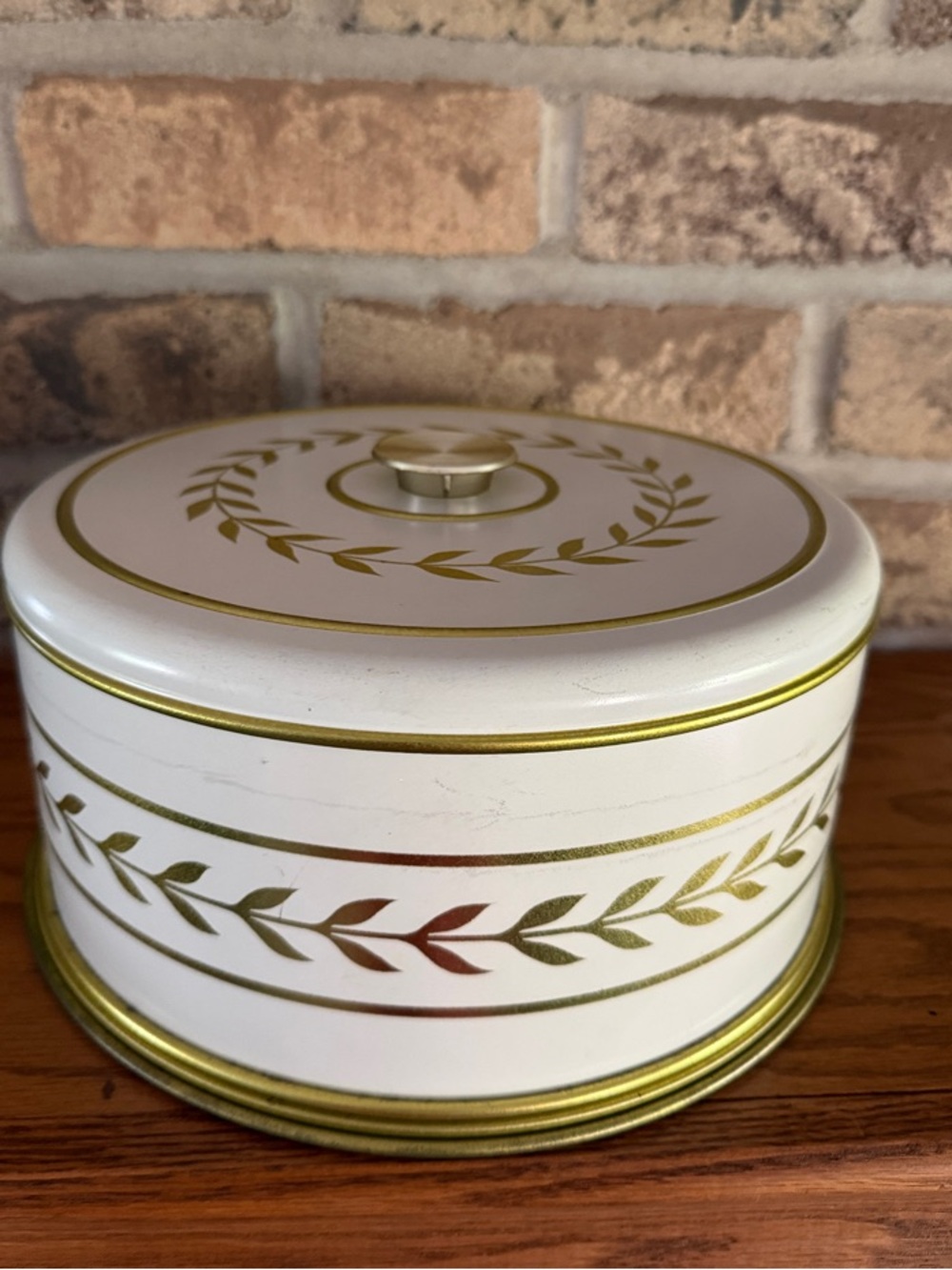 Vintage Guildcraft Round Metal Tin Container from the 1950’s.